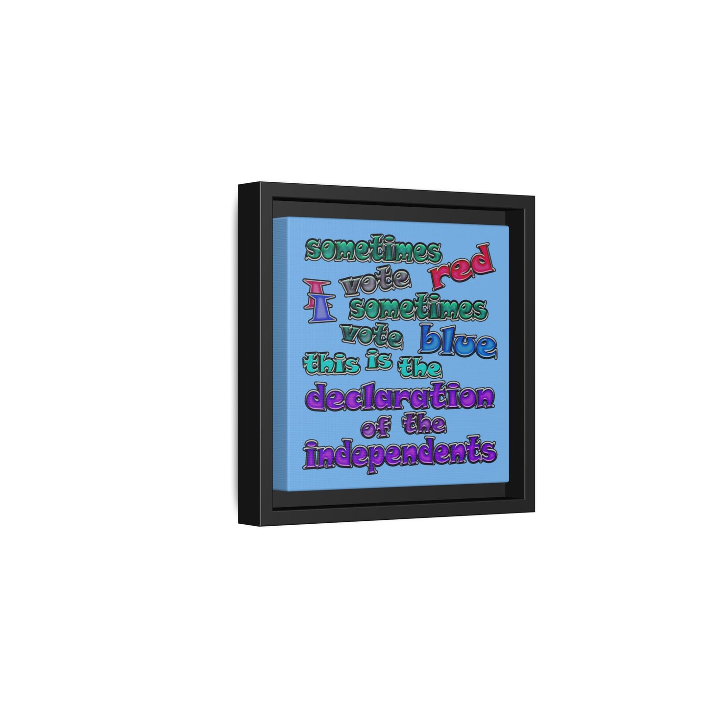 declaration of the independents - framed canvas art (light blue)