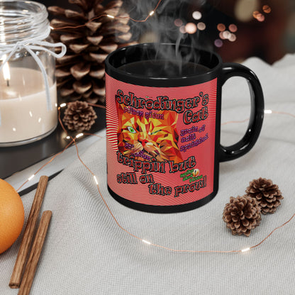 schrodinger's cat - Black Mug (yellow-orange wave)