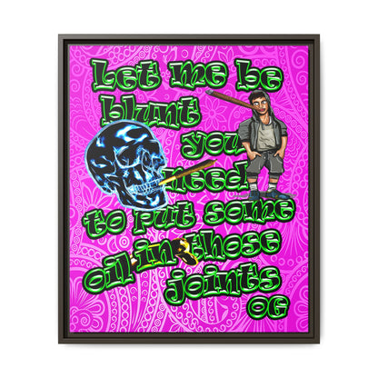 og - framed canvas art (pink swirl)