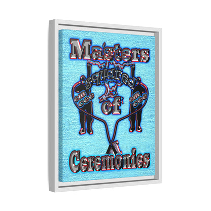 em cee squared - framed canvas art (faded blue)