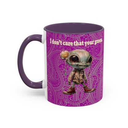 I don't care that your grey - Accent Mug (pink swirl)