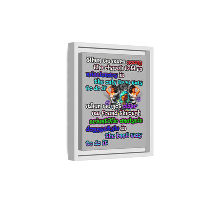 doggystyle - framed canvas art (light grey)