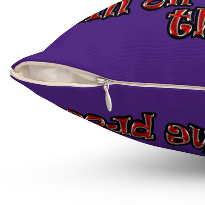 schrodinger's cat - Spun Polyester Square Pillow - (purple)