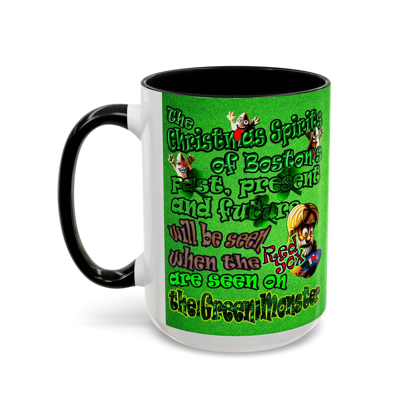 christmas spirits of boston - Accent Mug (green turf)