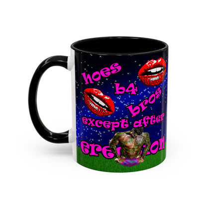 hoes b4 bros - Accent Mug ('snoops' background)