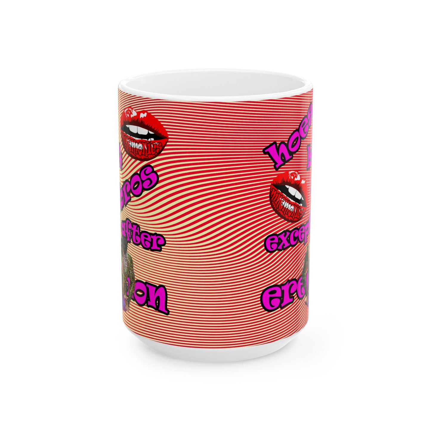 hoes b4 bros - White Mug (yellow-orange wave)