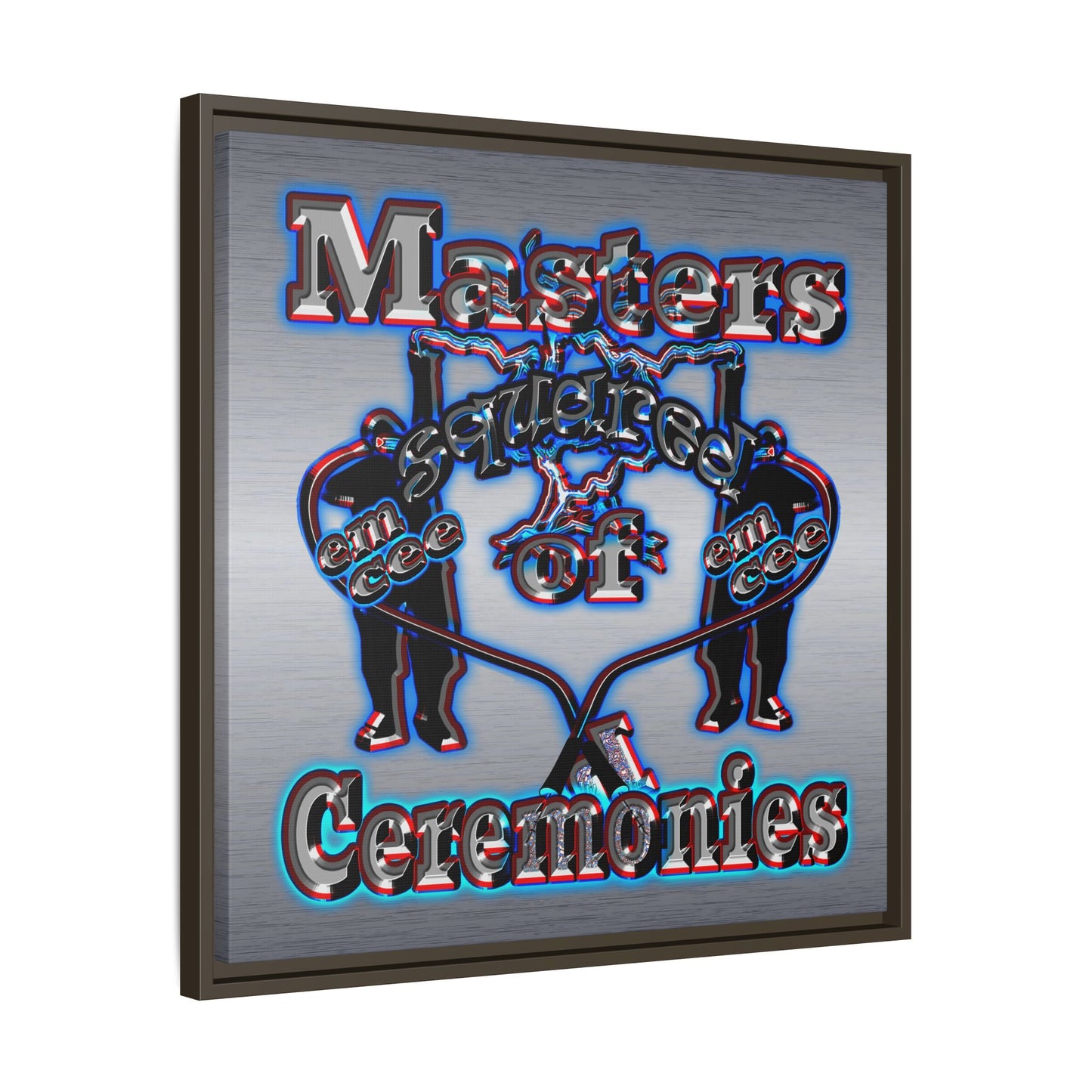 em cee squared - framed canvas art (brushed nickel)