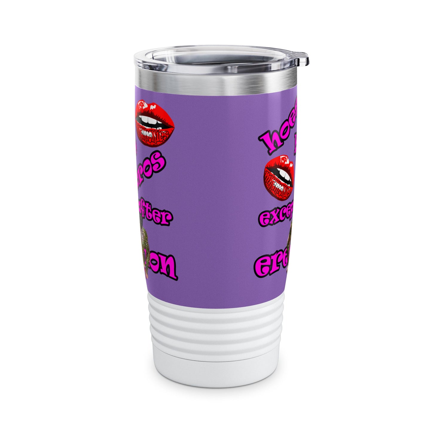 hoes b4 bros - Ringneck Tumbler, 20oz (light purple)
