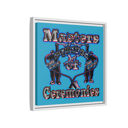em cee squared - framed canvas art (turquoise)