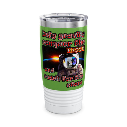 defy conquer reach - Ringneck Tumbler, 20oz (green)