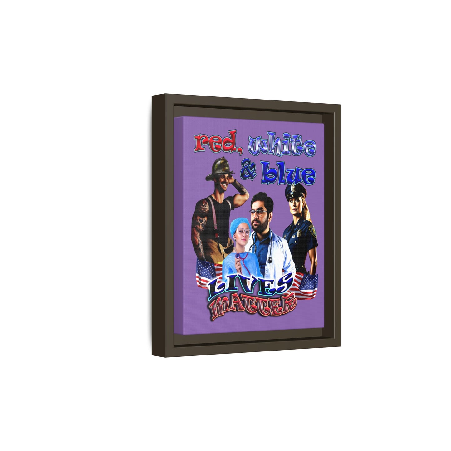 rw&b lives matter - framed canvas art (light purple)