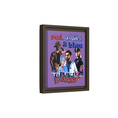 rw&b lives matter - framed canvas art (light purple)
