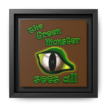 green monster - framed canvas art (brown)