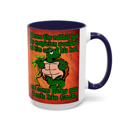 turtle race - Accent Mug (burnt orange)