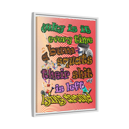 the bum's shit - framed canvas art (yellow-orange wave)