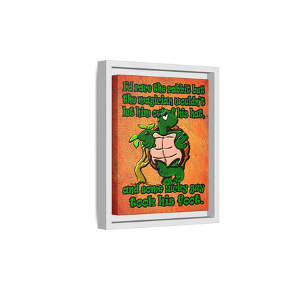 turtle race - framed canvas art (burnt orange)