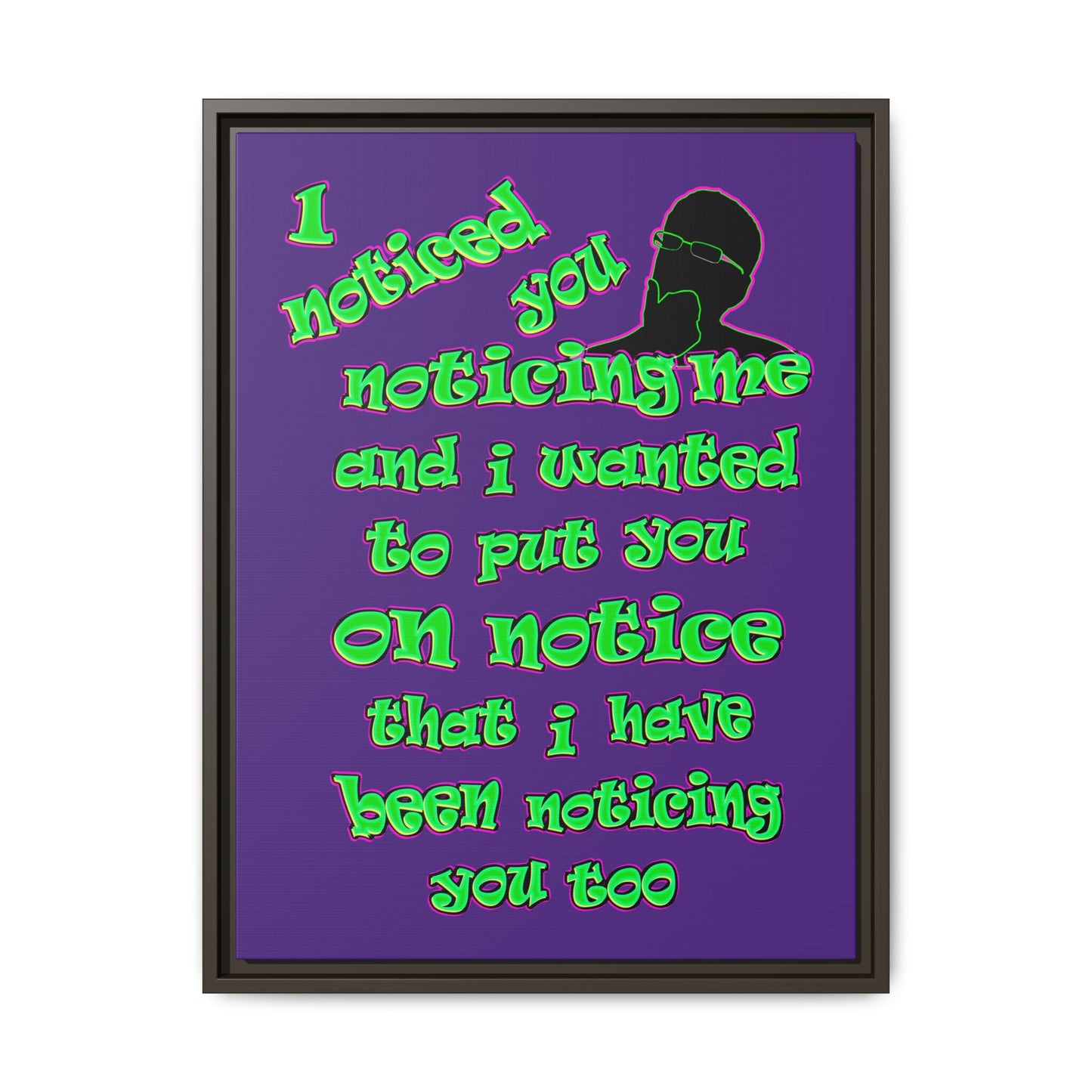 noticed you noticing - framed canvas art (purple)