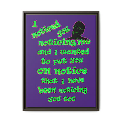 noticed you noticing - framed canvas art (purple)