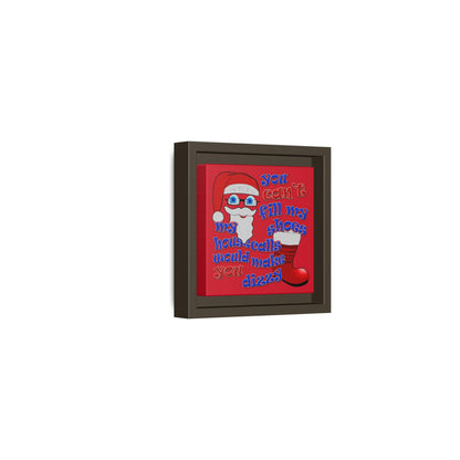 santa's shoes - framed canvas art (dark red)