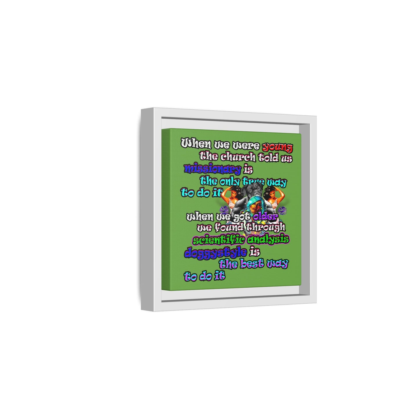 doggystyle - framed canvas art (green)