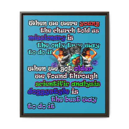 doggystyle - framed canvas art (turquoise)