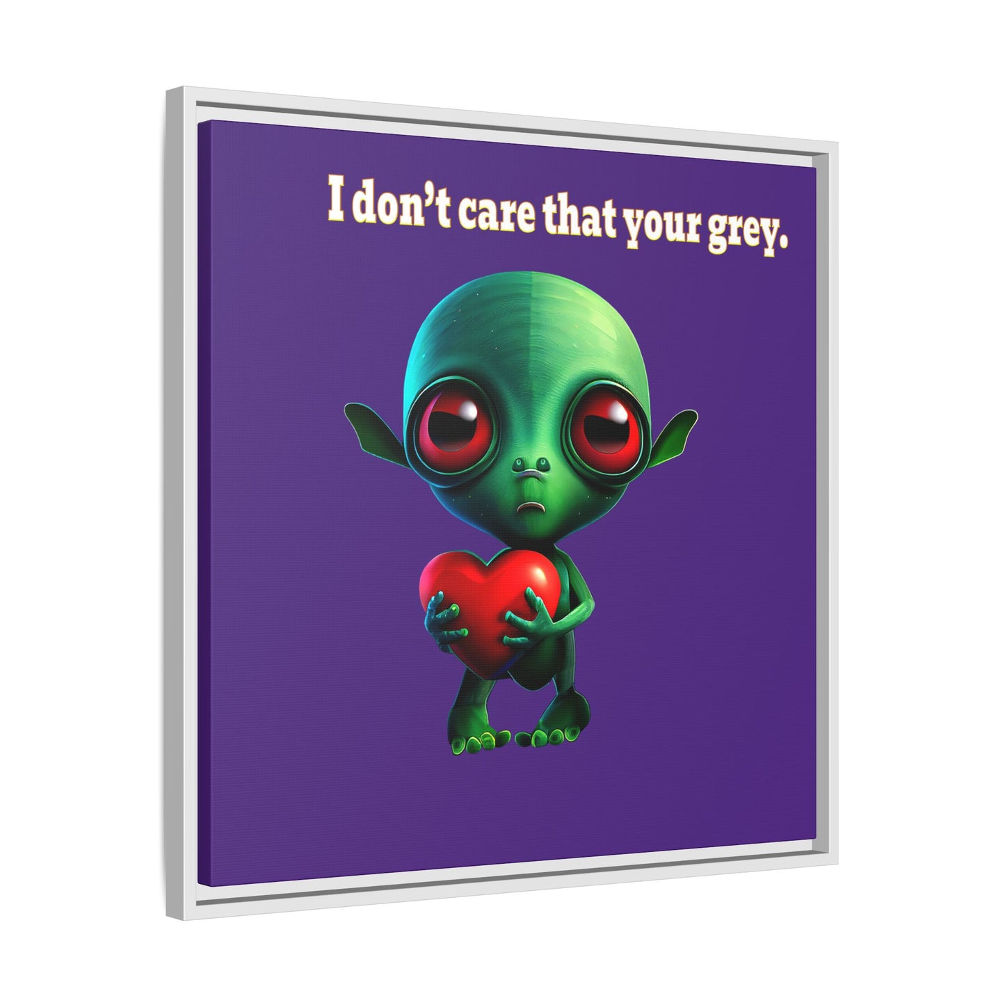 I don't care that your grey - framed canvas art (purple)