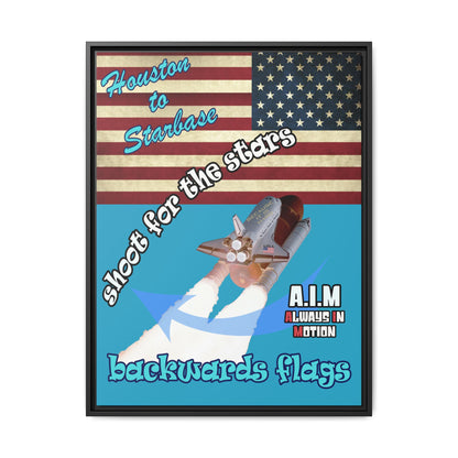 shoot for the stars - framed canvas art (turquoise)