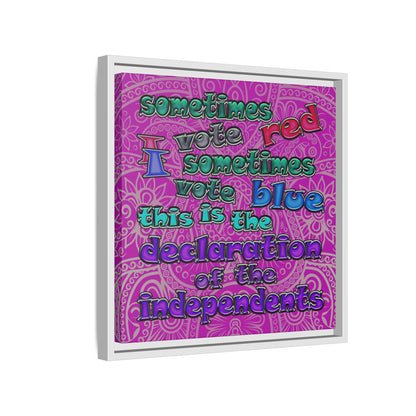 declaration of the independents - framed canvas art (pink swirl)