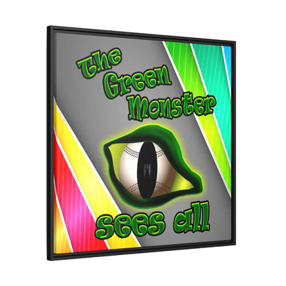 green monster - framed canvas art (rainbow split)
