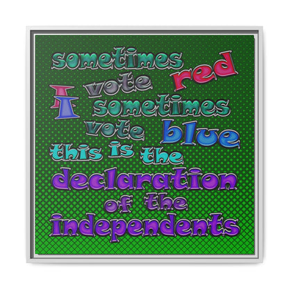 declaration of the independents - framed canvas art (logo green)