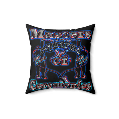 em cee squared - Spun Polyester Square Pillow - (black)