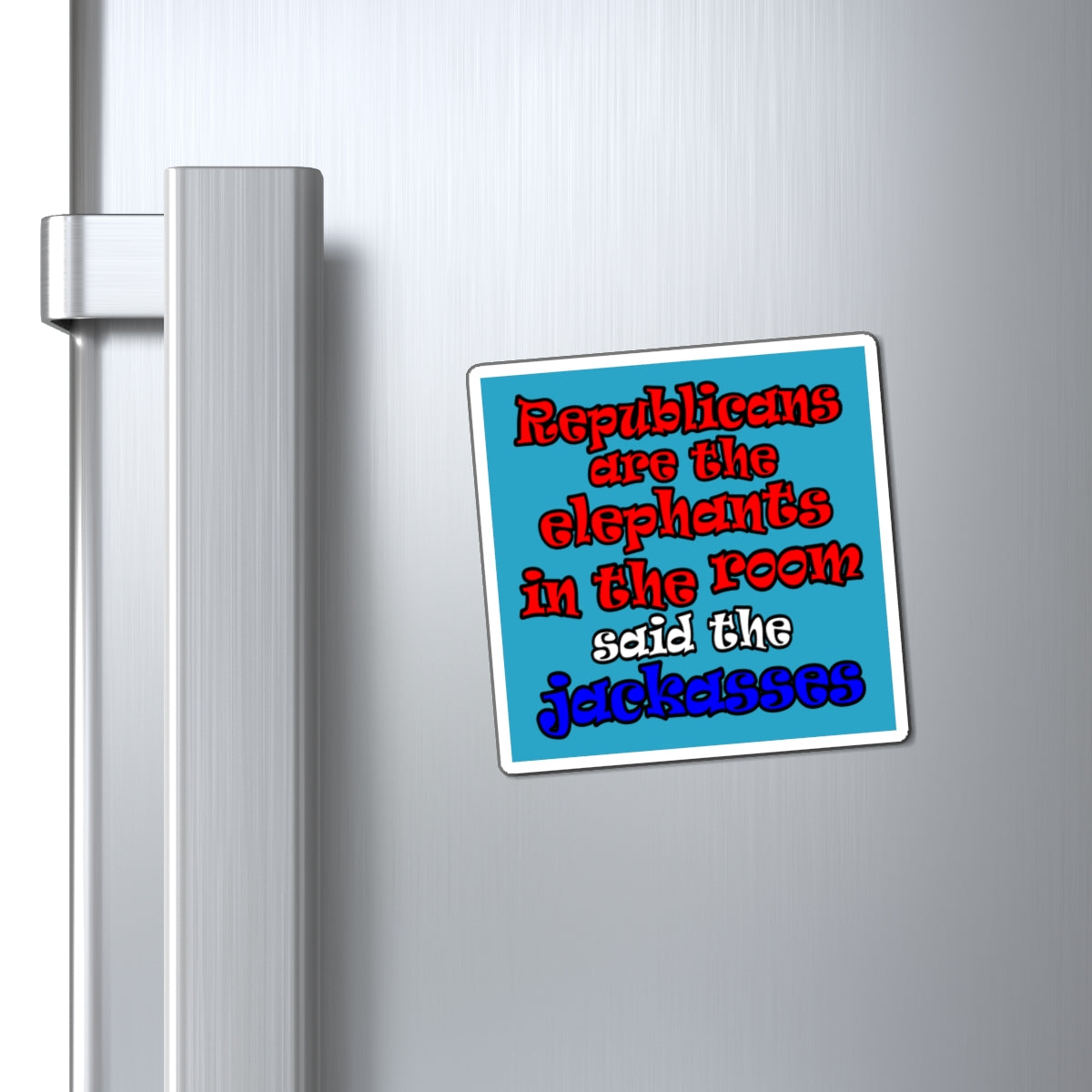 donkeys and elephants - Magnets - (turquoise)