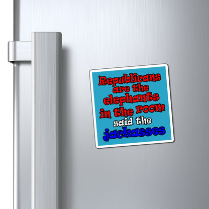 donkeys and elephants - Magnets - (turquoise)