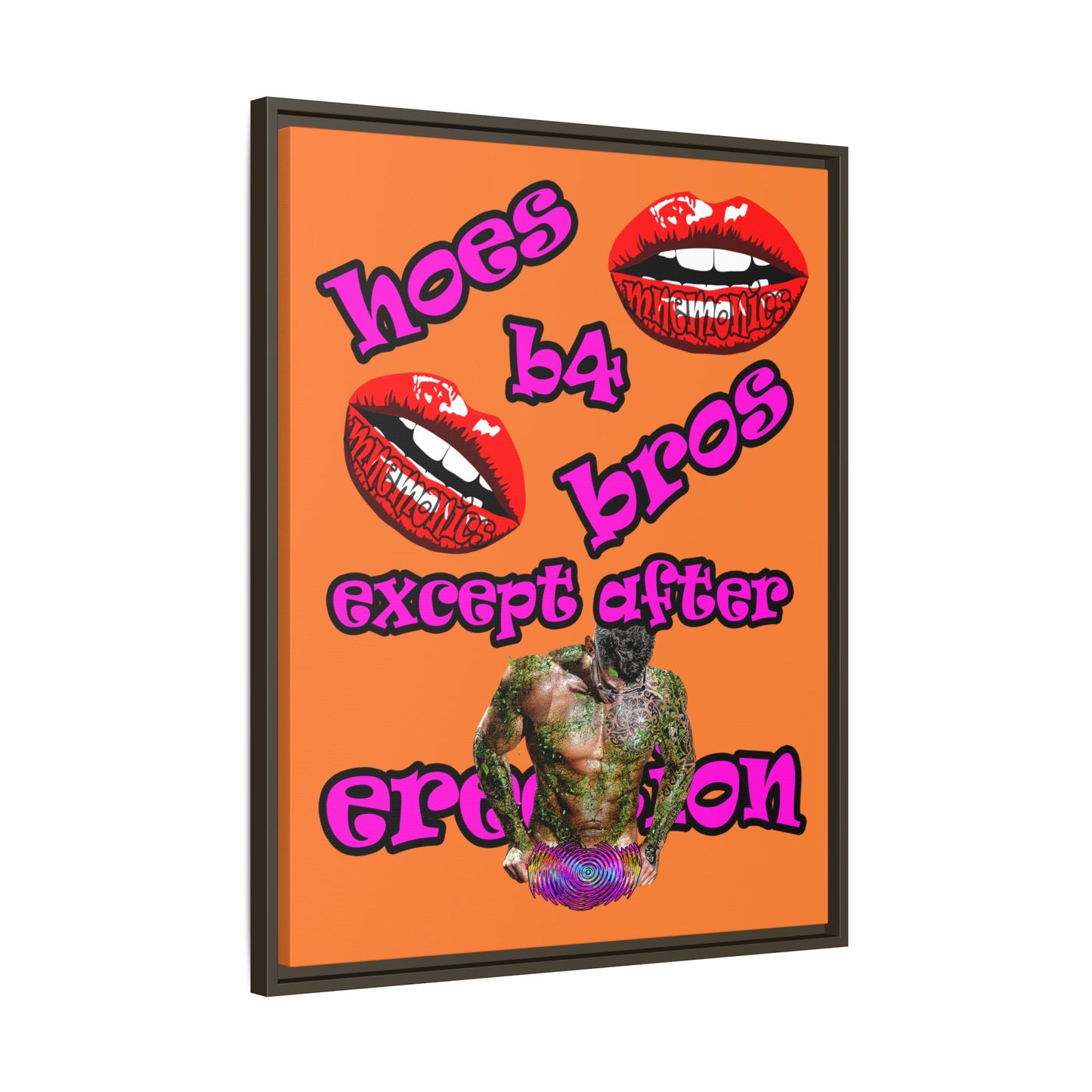 hoes b4 bros - framed canvas art (crusta)