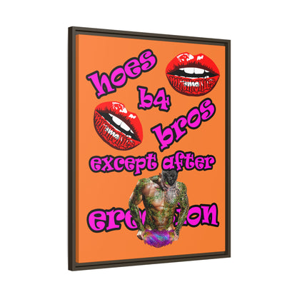 hoes b4 bros - framed canvas art (crusta)