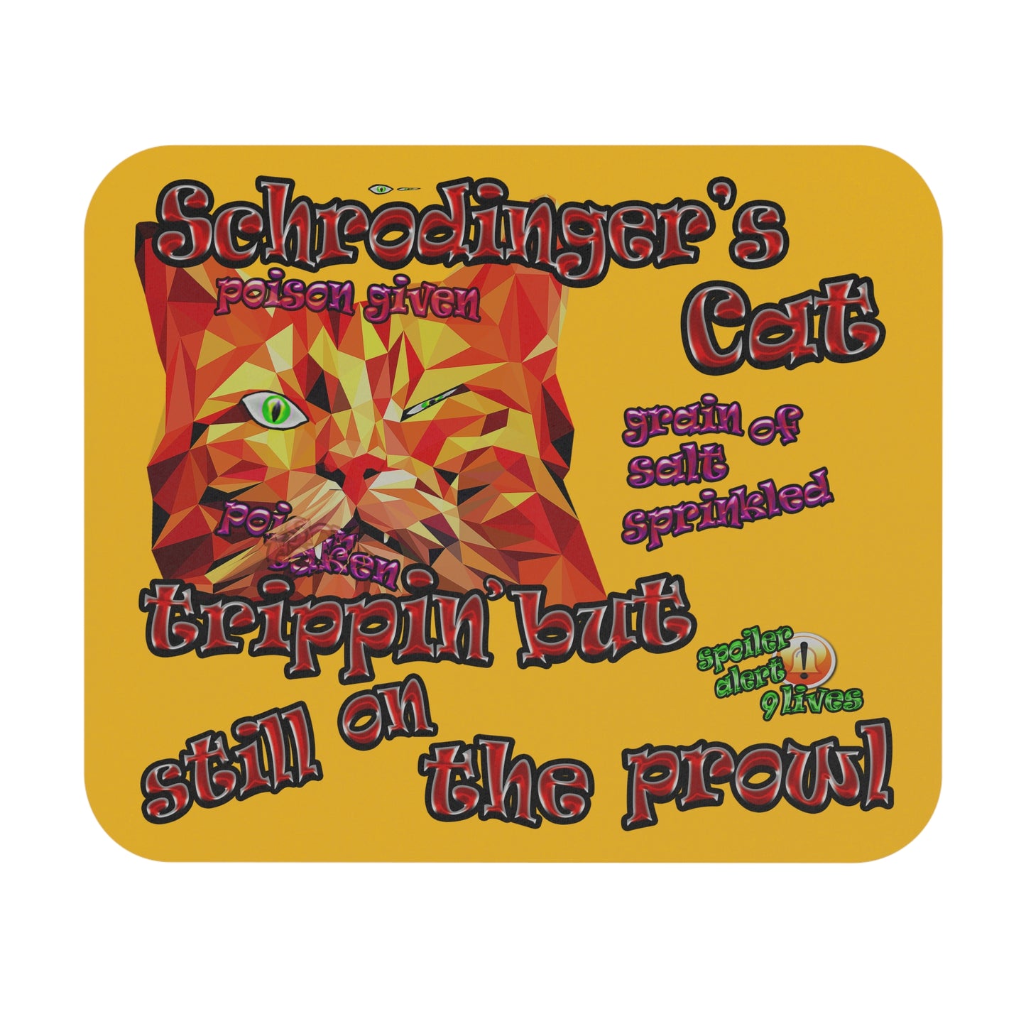 schrodinger's cat - Mouse Pad (Rectangle) (yellow)