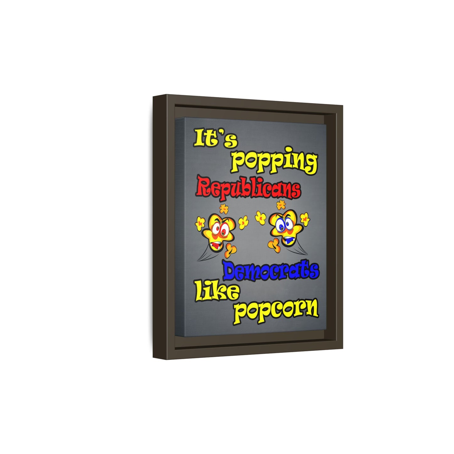popping like popcorn - framed canvas art (grey-light grey)