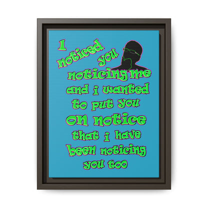 noticed you noticing - framed canvas art (turquoise)