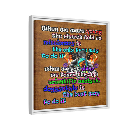 doggystyle - framed canvas art (brown papyrus)