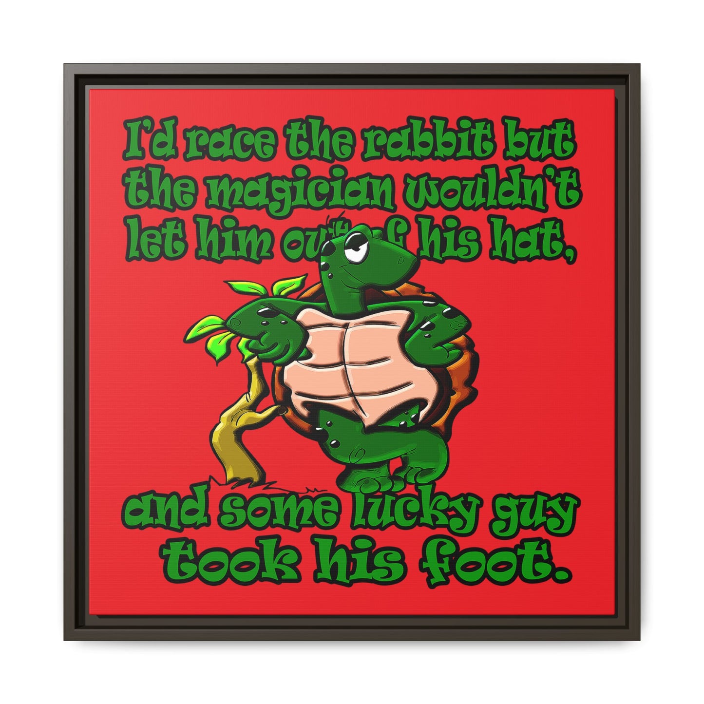 turtle race - framed canvas art (red)