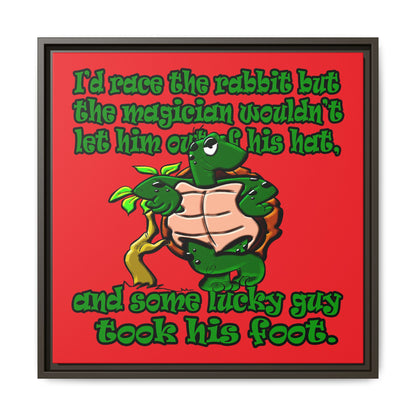 turtle race - framed canvas art (red)