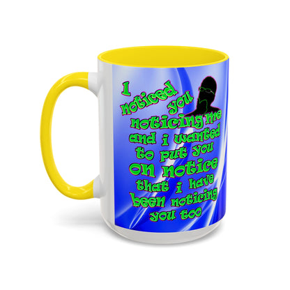 noticed you noticing - Accent Mug (blue-white wave)