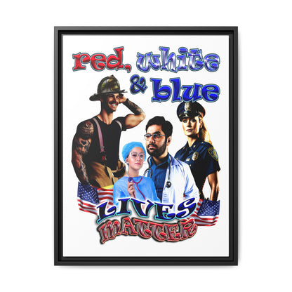 rw&b lives matter - framed canvas art (white)