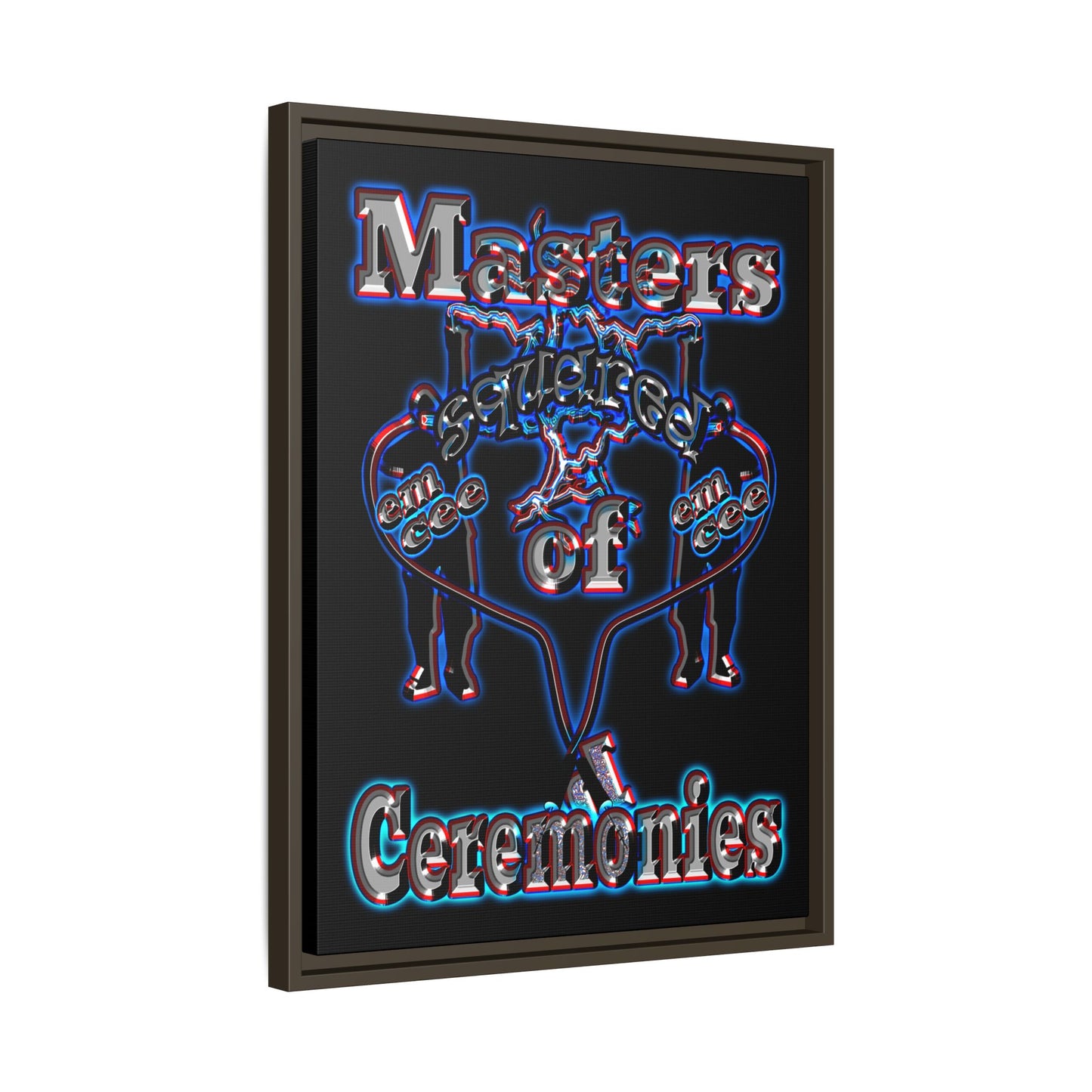em cee squared - framed canvas art (black)