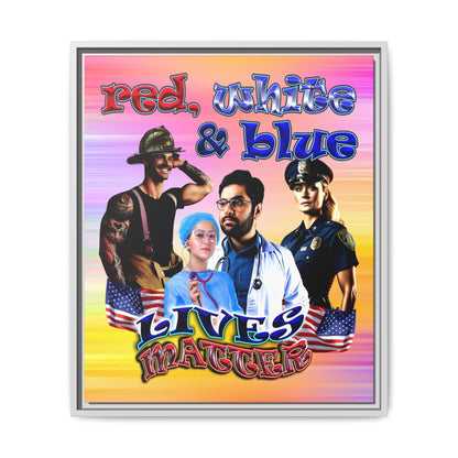 rw&b lives matter - framed canvas art (color blur)