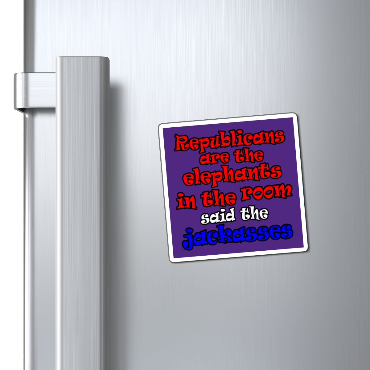 donkeys and elephants - Magnets - (purple)