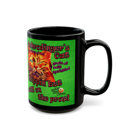 schrodinger's cat - Black Mug (green turf)