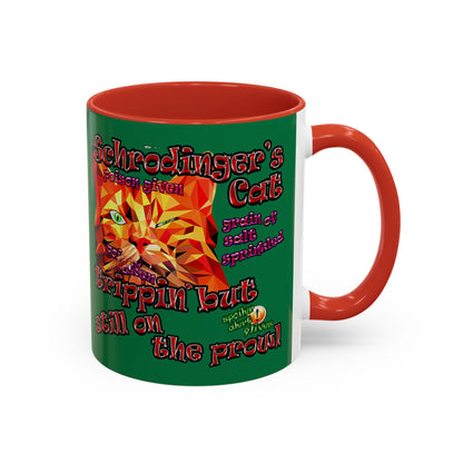 schrodinger's cat - Accent Mug (dark green)