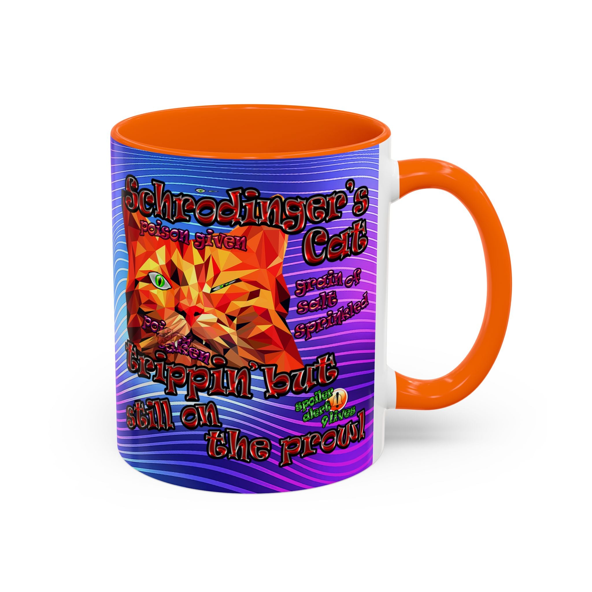 schrodinger's cat - Accent Mug (purple wave)