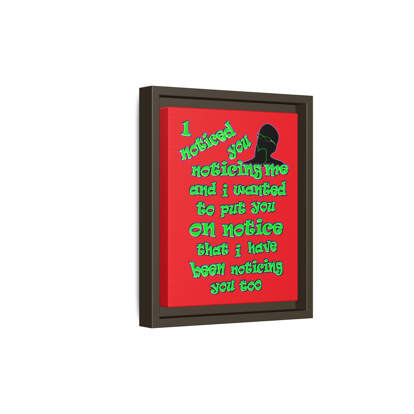 noticed you noticing - framed canvas art (red)